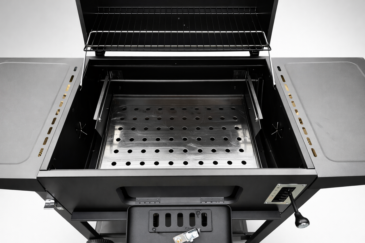 Parrilla BBQ de carbón con termómetro + control de aire