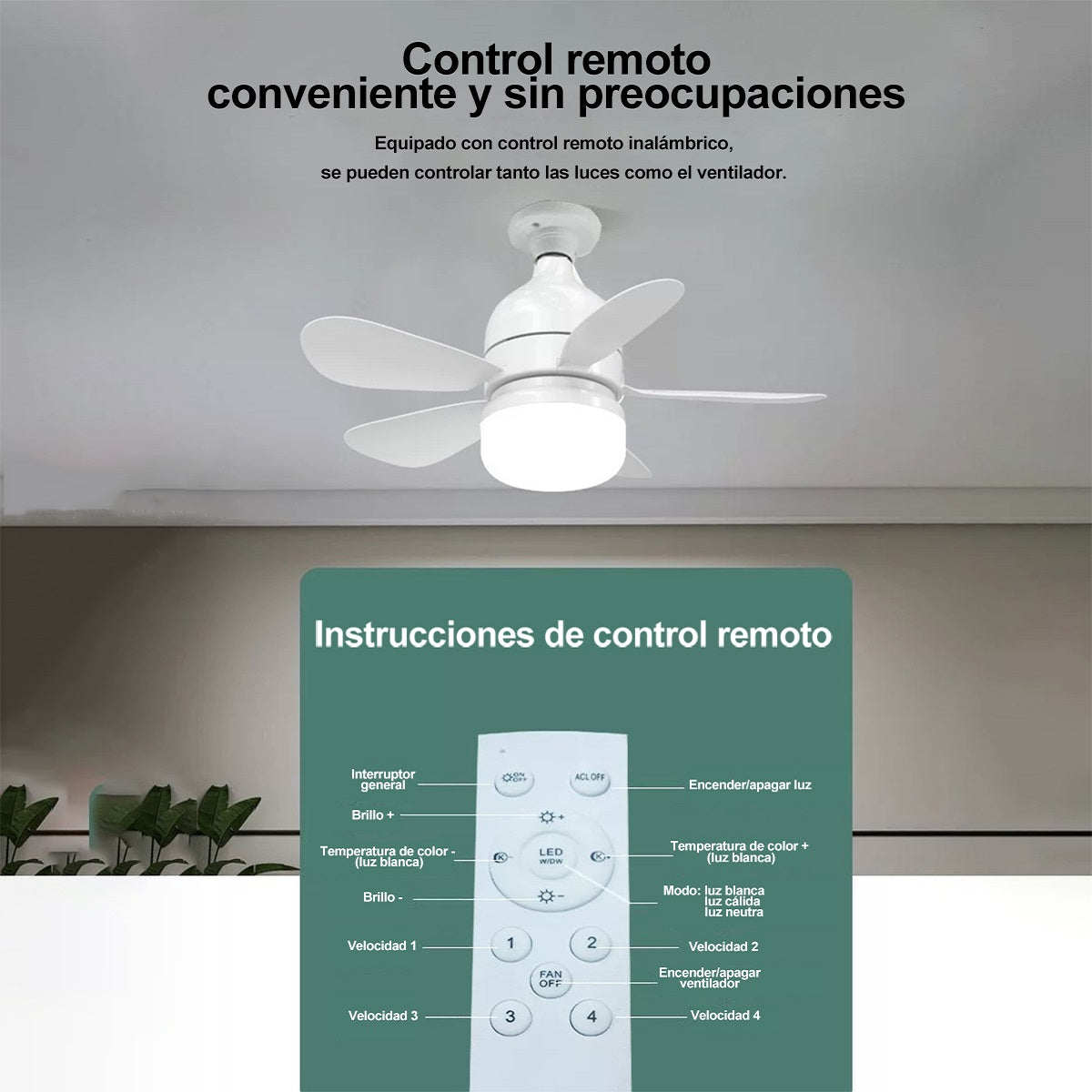 Ventilador LED - Folding Fan Light
